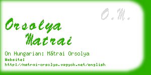 orsolya matrai business card