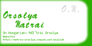 orsolya matrai business card